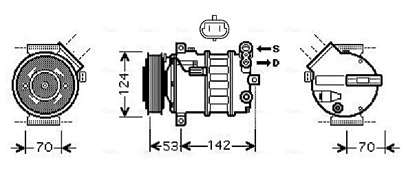 Ava Cooling Airco compressor SBK063