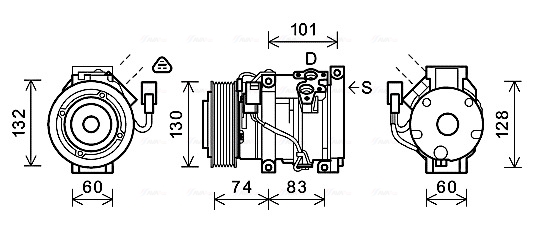 Ava Cooling Airco compressor TOAK611