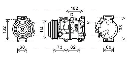 Ava Cooling Airco compressor TOAK639