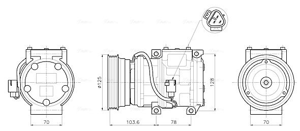 Ava Cooling Airco compressor TOAK798