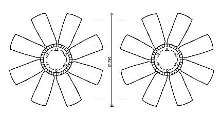 Ava Cooling Ventilatorwiel-motorkoeling VLB070