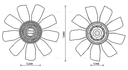 Ava Cooling Ventilatorwiel-motorkoeling VLF079