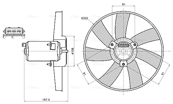 Ava Cooling Ventilatorwiel-motorkoeling VN7444