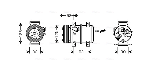 Ava Cooling Airco compressor VOK120