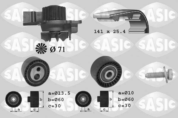 Sasic Distributieriem kit inclusief waterpomp 3900011
