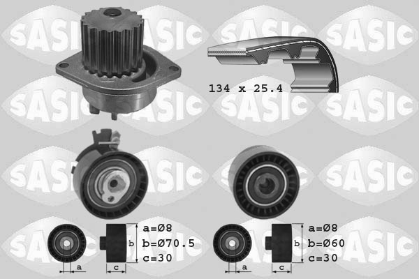 Sasic Distributieriem kit inclusief waterpomp 3900015