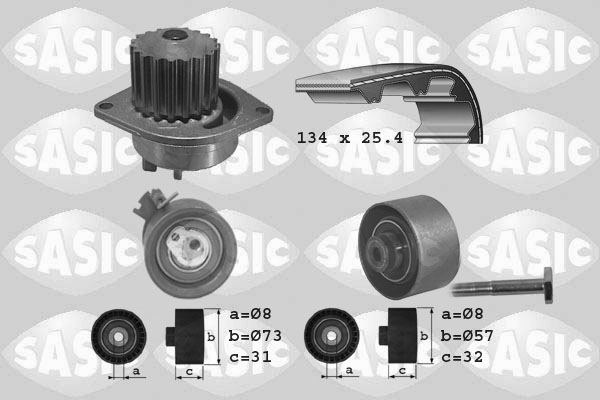 Sasic Distributieriem kit inclusief waterpomp 3900016