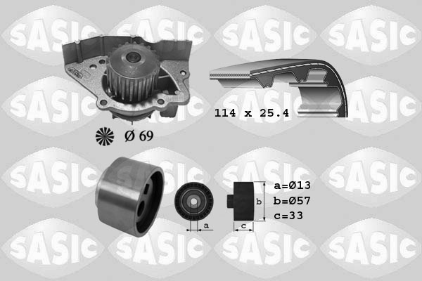 Sasic Distributieriem kit inclusief waterpomp 3900023