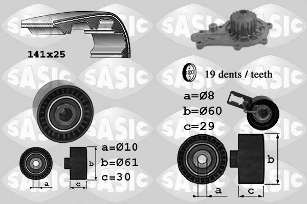 Sasic Distributieriem kit inclusief waterpomp 3900031