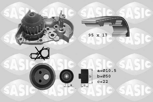Sasic Distributieriem kit inclusief waterpomp 3904002