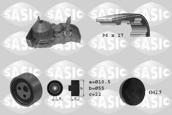 Sasic Distributieriem kit inclusief waterpomp 3904023