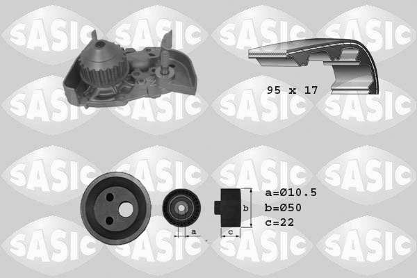 Sasic Distributieriem kit inclusief waterpomp 3904025