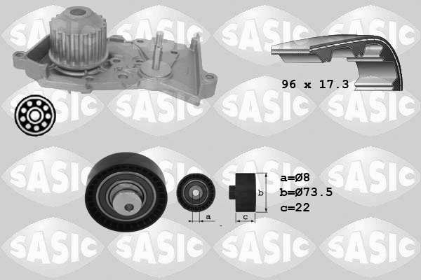 Sasic Distributieriem kit inclusief waterpomp 3904026