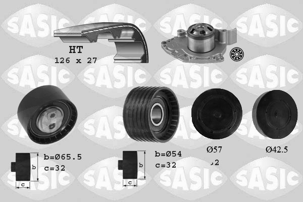 Sasic Distributieriem kit inclusief waterpomp 3904031