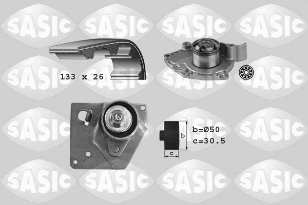 Sasic Distributieriem kit inclusief waterpomp 3904033