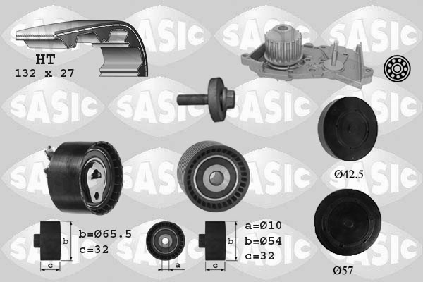 Sasic Distributieriem kit inclusief waterpomp 3904035