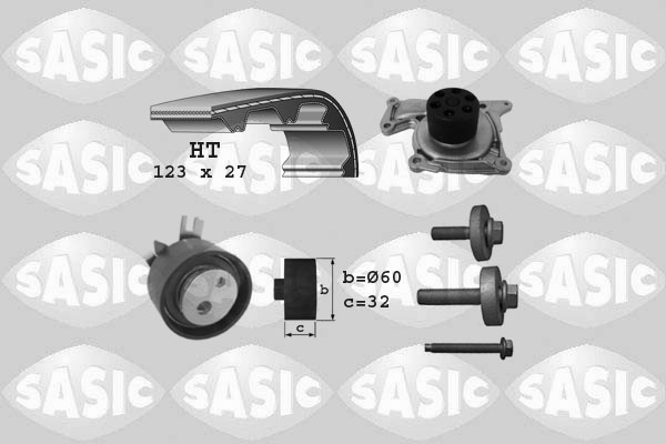 Sasic Distributieriem kit inclusief waterpomp 3904037