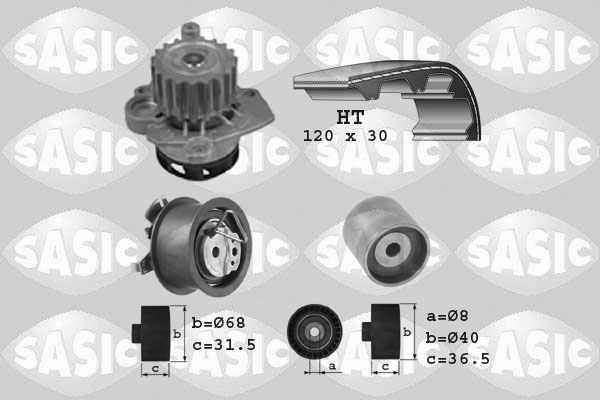 Sasic Distributieriem kit inclusief waterpomp 3906003
