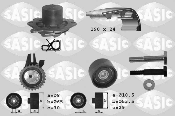 Sasic Distributieriem kit inclusief waterpomp 3906004