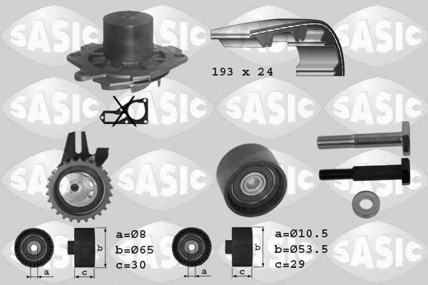Sasic Distributieriem kit inclusief waterpomp 3906008