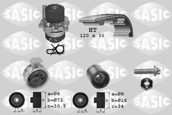 Sasic Distributieriem kit inclusief waterpomp 3906010