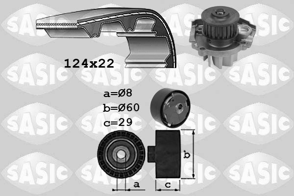 Sasic Distributieriem kit inclusief waterpomp 3906037