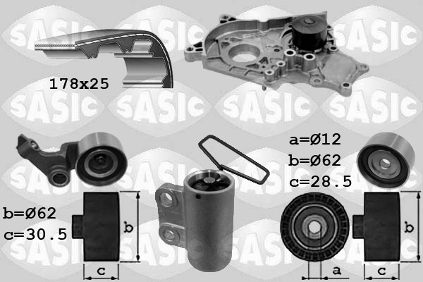Sasic Distributieriem kit inclusief waterpomp 3906040