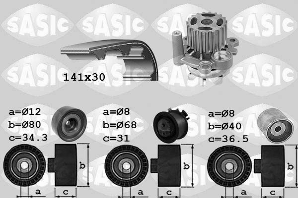 Sasic Distributieriem kit inclusief waterpomp 3906053