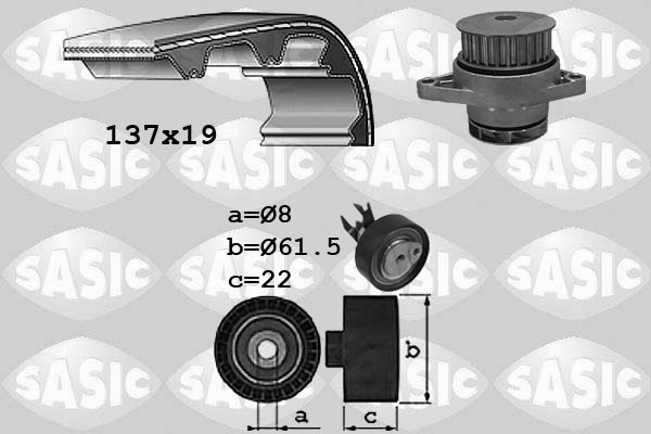 Sasic Distributieriem kit inclusief waterpomp 3906054