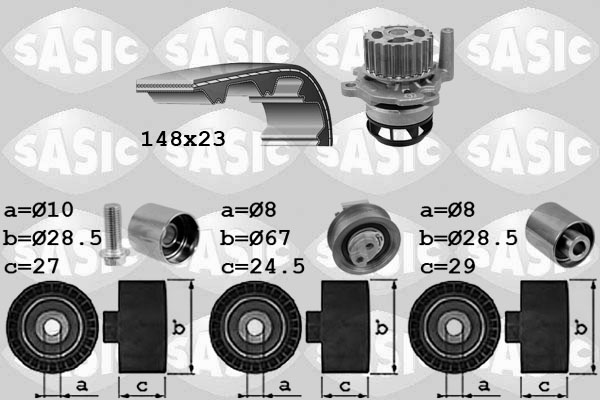 Sasic Distributieriem kit inclusief waterpomp 3906057