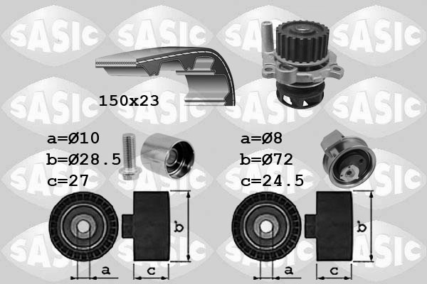 Sasic Distributieriem kit inclusief waterpomp 3906063