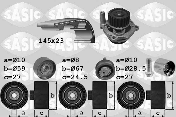 Sasic Distributieriem kit inclusief waterpomp 3906068
