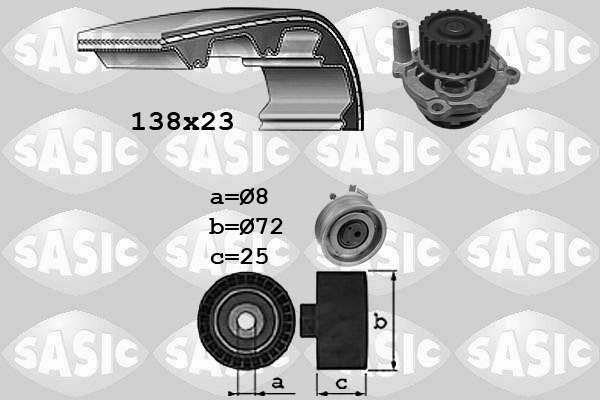 Sasic Distributieriem kit inclusief waterpomp 3906070