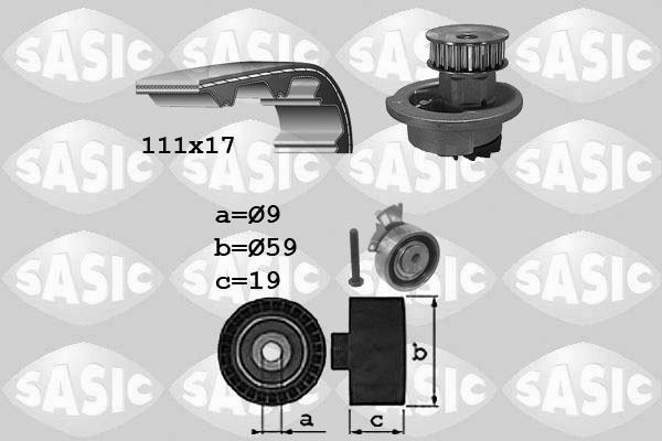 Sasic Distributieriem kit inclusief waterpomp 3906071