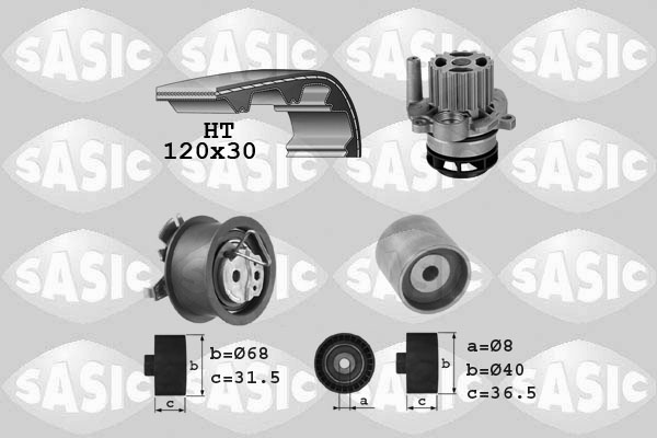 Sasic Distributieriem kit inclusief waterpomp 3906083
