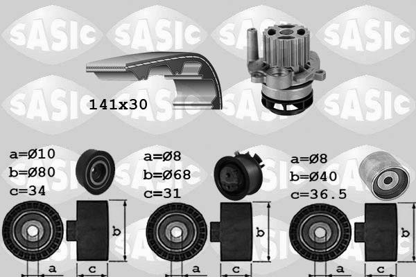 Sasic Distributieriem kit inclusief waterpomp 3906084