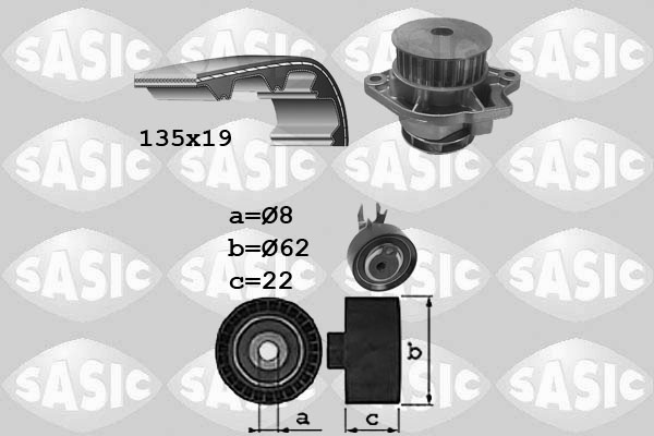 Sasic Distributieriem kit inclusief waterpomp 3906088