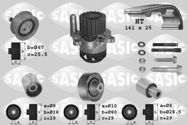 Sasic Distributieriem kit inclusief waterpomp 3906089