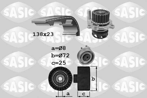 Sasic Distributieriem kit inclusief waterpomp 3906091