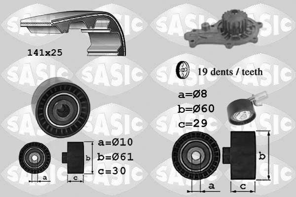 Sasic Distributieriem kit inclusief waterpomp 3906097