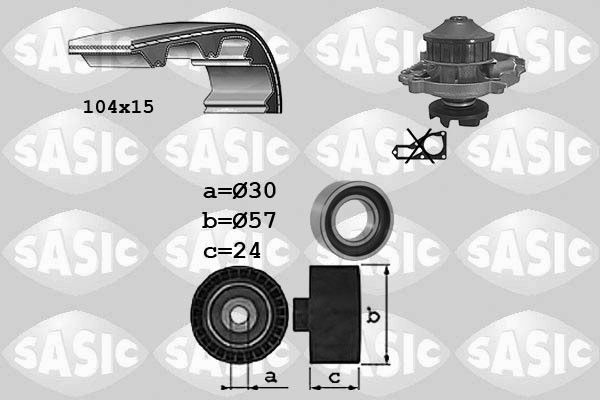 Sasic Distributieriem kit inclusief waterpomp 3906098