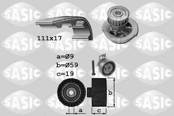 Sasic Distributieriem kit inclusief waterpomp 3906100