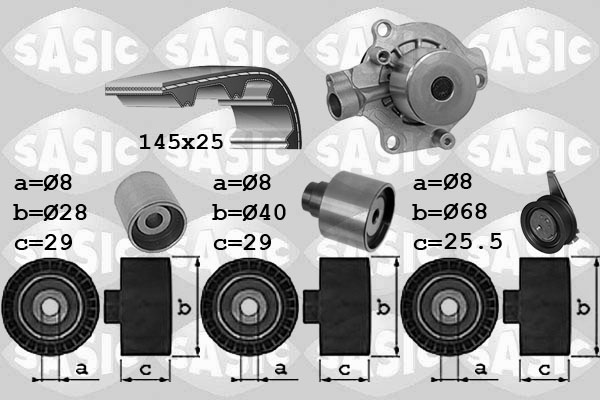 Sasic Distributieriem kit inclusief waterpomp 3906102