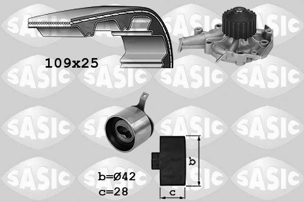Sasic Distributieriem kit inclusief waterpomp 3906105