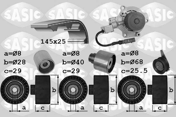 Sasic Distributieriem kit inclusief waterpomp 3906113