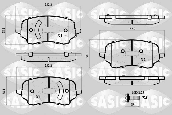 Sasic Remblokkenset, schijfrem 6210139