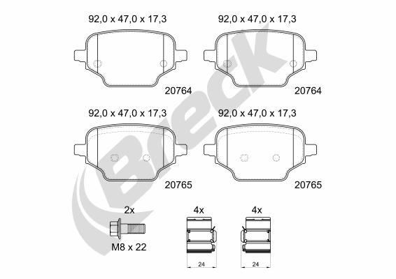 Breck Remblokkenset, schijfrem 20764 00 704 00