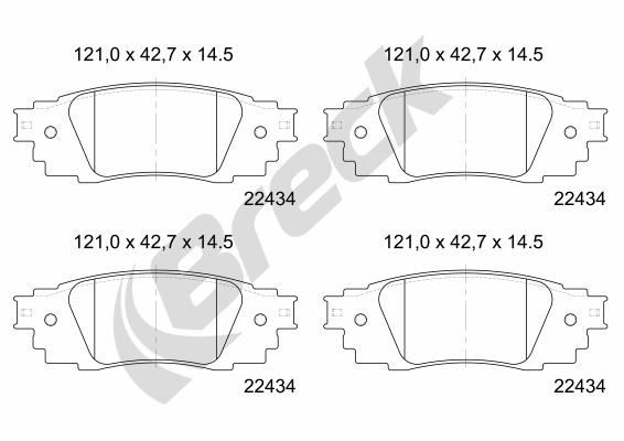 Breck Remblokkenset, schijfrem 22434 00 704 00