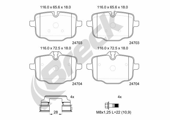 Breck Remblokkenset, schijfrem 24704 00 554 00