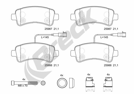 Breck Remblokkenset, schijfrem 25987 00 653 00